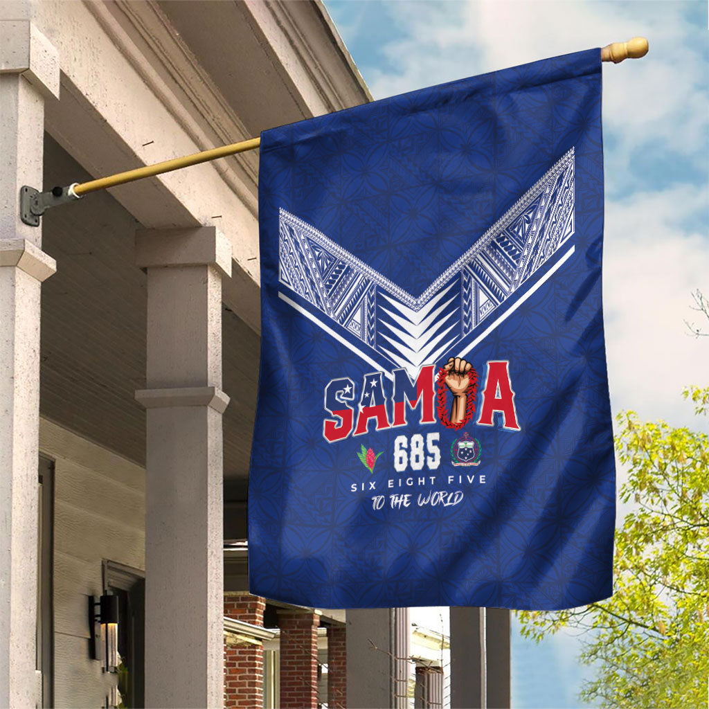 Samoa Rugby Garden Flag Six Eight Five to The World - Pacific Motif