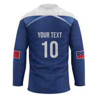 Samoa Rugby Custom Hockey Jersey Six Eight Five to The World - Pacific Motif LT03 - Polynesian Pride