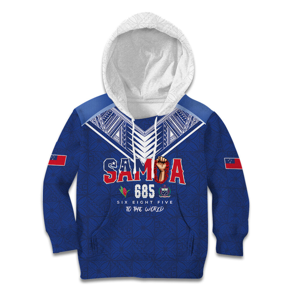 Samoa Rugby Custom Kid Hoodie Six Eight Five to The World - Pacific Motif LT03 Hoodie Multicolor - Polynesian Pride