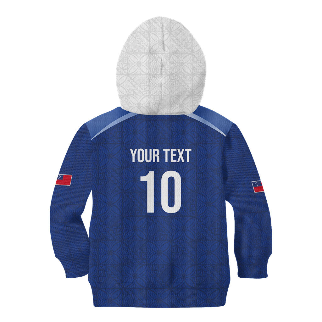 Samoa Rugby Custom Kid Hoodie Six Eight Five to The World - Pacific Motif LT03 - Polynesian Pride