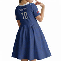 Samoa Rugby Custom Kid Short Sleeve Dress Six Eight Five to The World - Pacific Motif LT03 - Polynesian Pride