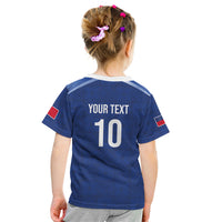 Samoa Rugby Custom Kid T Shirt Six Eight Five to The World - Pacific Motif LT03 - Polynesian Pride