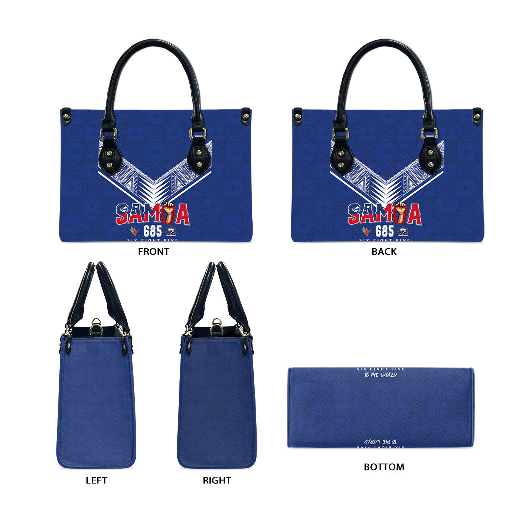 Samoa Rugby Leather Bag Six Eight Five to The World - Pacific Motif