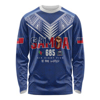 Samoa Rugby Custom Long Sleeve Shirt Six Eight Five to The World - Pacific Motif LT03 Unisex Multicolor - Polynesian Pride