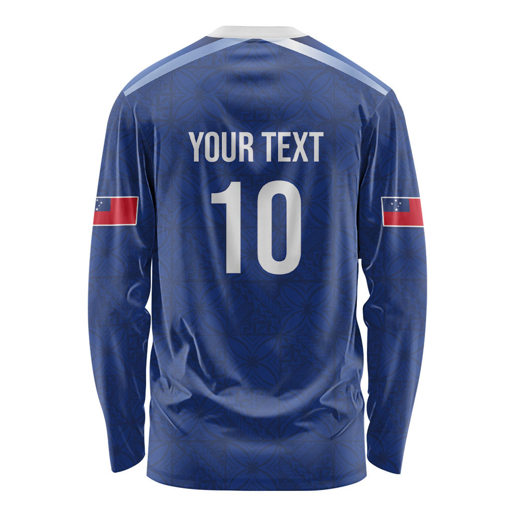 Samoa Rugby Custom Long Sleeve Shirt Six Eight Five to The World - Pacific Motif LT03 - Polynesian Pride