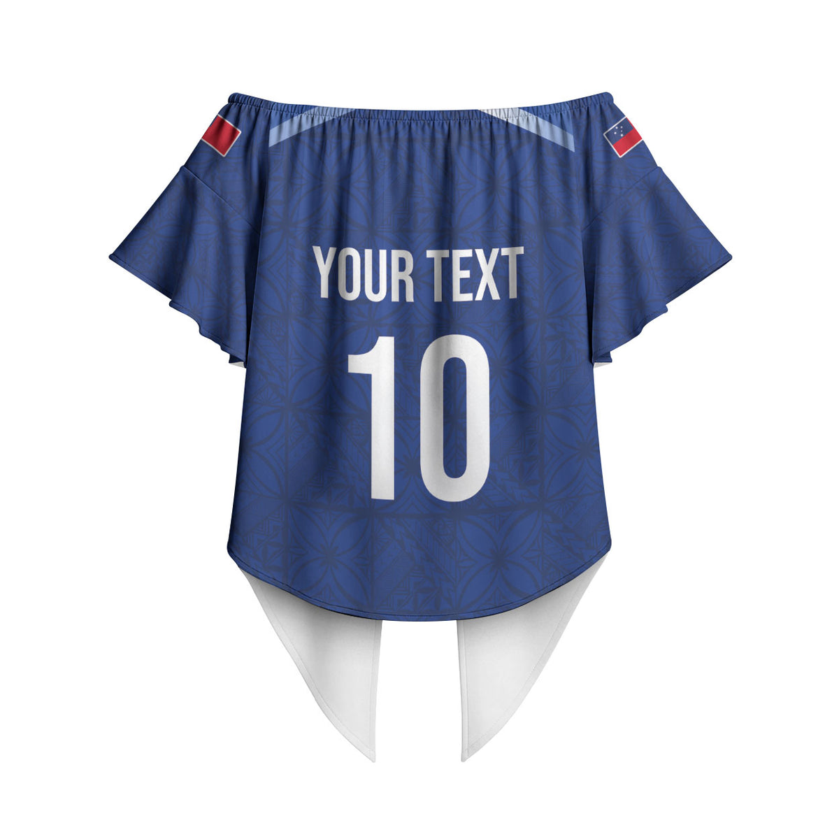 Samoa Rugby Custom Off Shoulder Wrap Waist Top Six Eight Five to The World - Pacific Motif LT03 - Polynesian Pride