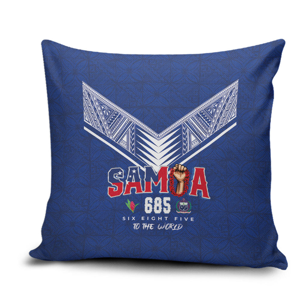 Samoa Rugby Pillow Cover Six Eight Five to The World - Pacific Motif