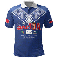 Samoa Rugby Custom Polo Shirt Six Eight Five to The World - Pacific Motif