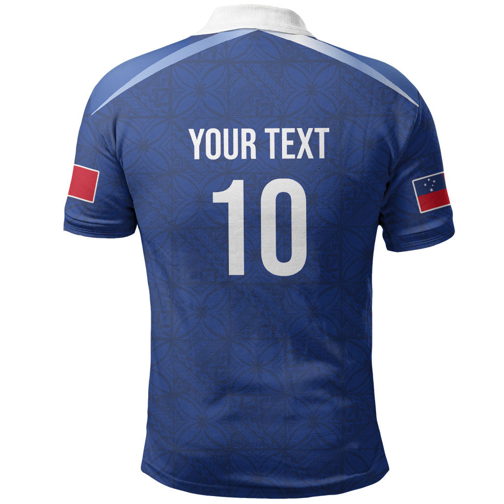 Samoa Rugby Custom Polo Shirt Six Eight Five to The World - Pacific Motif