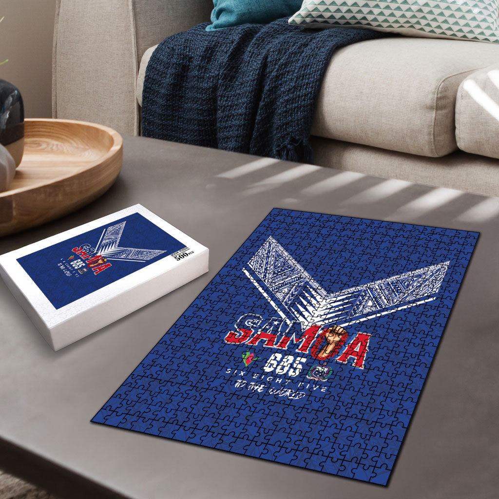 Samoa Rugby Puzzle Six Eight Five to The World - Pacific Motif
