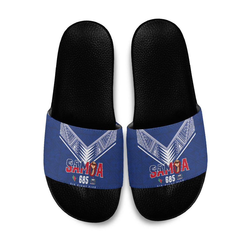 Samoa Rugby Slide Sandals Six Eight Five to The World - Pacific Motif LT03 Multicolor - Polynesian Pride