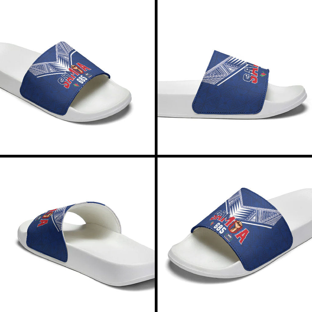 Samoa Rugby Slide Sandals Six Eight Five to The World - Pacific Motif