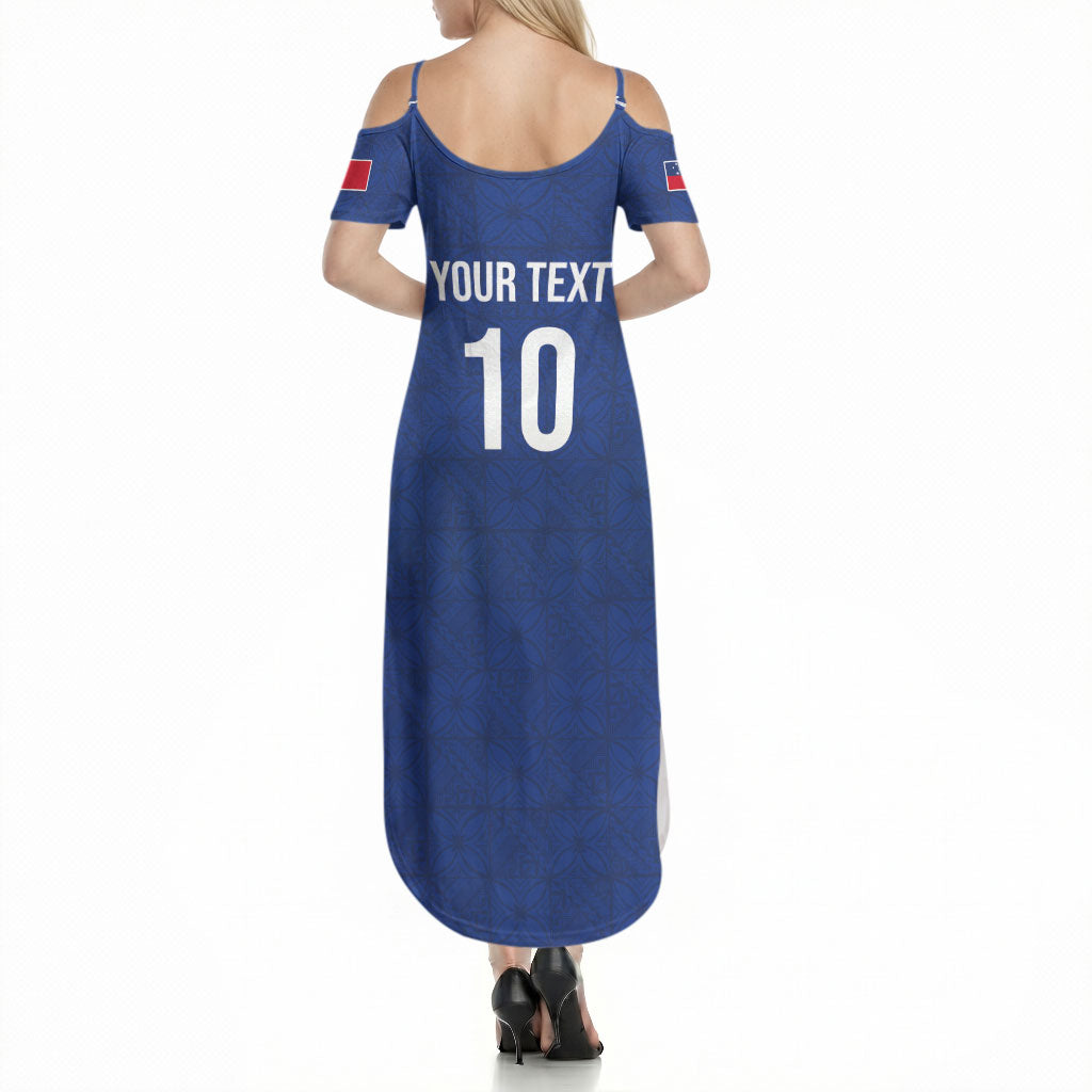 Samoa Rugby Custom Summer Maxi Dress Six Eight Five to The World - Pacific Motif