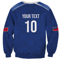 Samoa Rugby Custom Sweatshirt Six Eight Five to The World - Pacific Motif