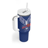 Samoa Rugby Custom Tumbler With Handle Six Eight Five to The World - Pacific Motif LT03 - Polynesian Pride