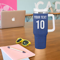 Samoa Rugby Custom Tumbler With Handle Six Eight Five to The World - Pacific Motif LT03 - Polynesian Pride
