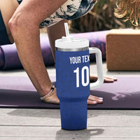 Samoa Rugby Custom Tumbler With Handle Six Eight Five to The World - Pacific Motif LT03 - Polynesian Pride