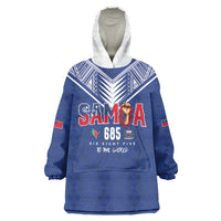 Samoa Rugby Custom Wearable Blanket Hoodie Six Eight Five to The World - Pacific Motif