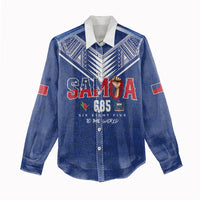 Samoa Rugby Custom Women Casual Shirt Six Eight Five to The World - Pacific Motif