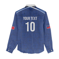 Samoa Rugby Custom Women Casual Shirt Six Eight Five to The World - Pacific Motif