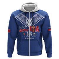 Samoa Rugby Custom Zip Hoodie Six Eight Five to The World - Pacific Motif