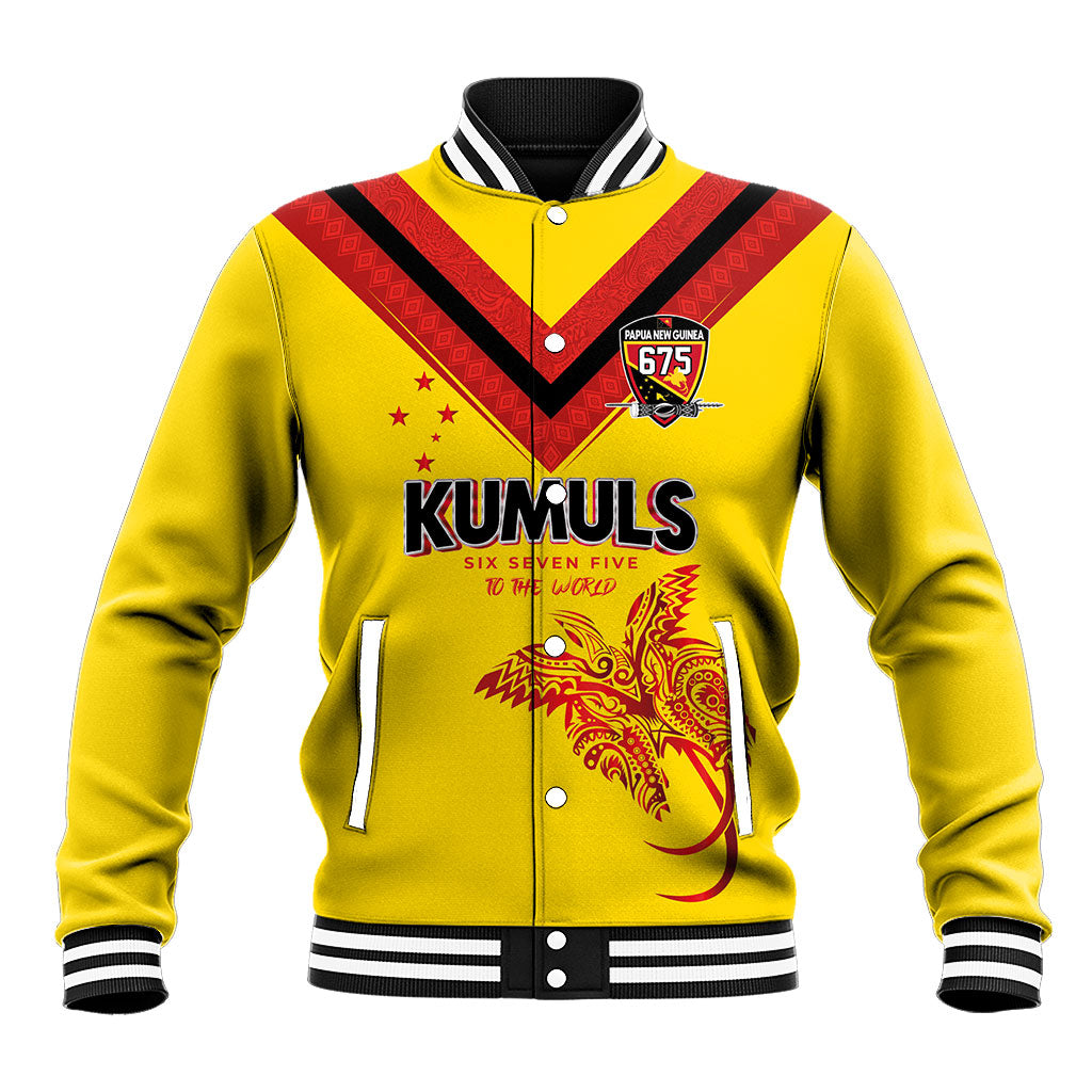 Papua New Guinea Rugby Custom Baseball Jacket Six Seven Five to The World - Melanesian Pattern