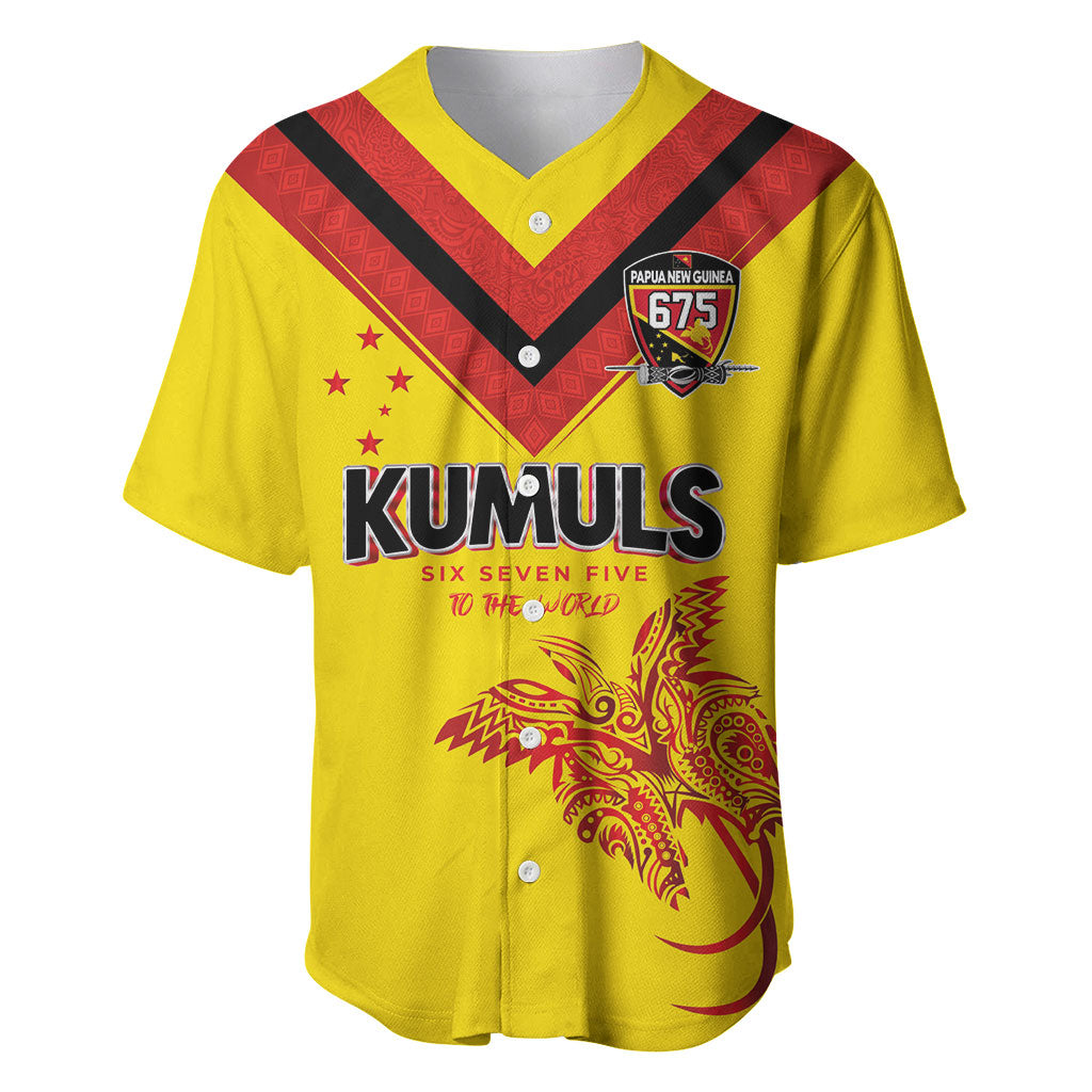 Papua New Guinea Rugby Custom Baseball Jersey Six Seven Five to The World - Melanesian Pattern