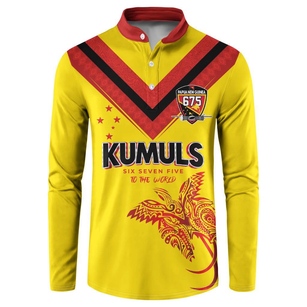 Papua New Guinea Rugby Custom Button Sweatshirt Six Seven Five to The World - Melanesian Pattern LT03 Multicolor - Polynesian Pride