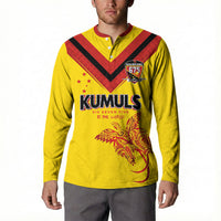 Papua New Guinea Rugby Custom Button Sweatshirt Six Seven Five to The World - Melanesian Pattern LT03 - Polynesian Pride