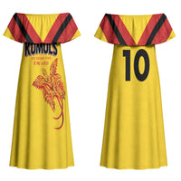 Papua New Guinea Rugby Custom Couples Matching Off Shoulder Maxi Dress and Hawaiian Shirt Six Seven Five to The World - Melanesian Pattern