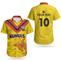 Papua New Guinea Rugby Custom Couples Matching Off The Shoulder Long Sleeve Dress and Hawaiian Shirt Six Seven Five to The World - Melanesian Pattern