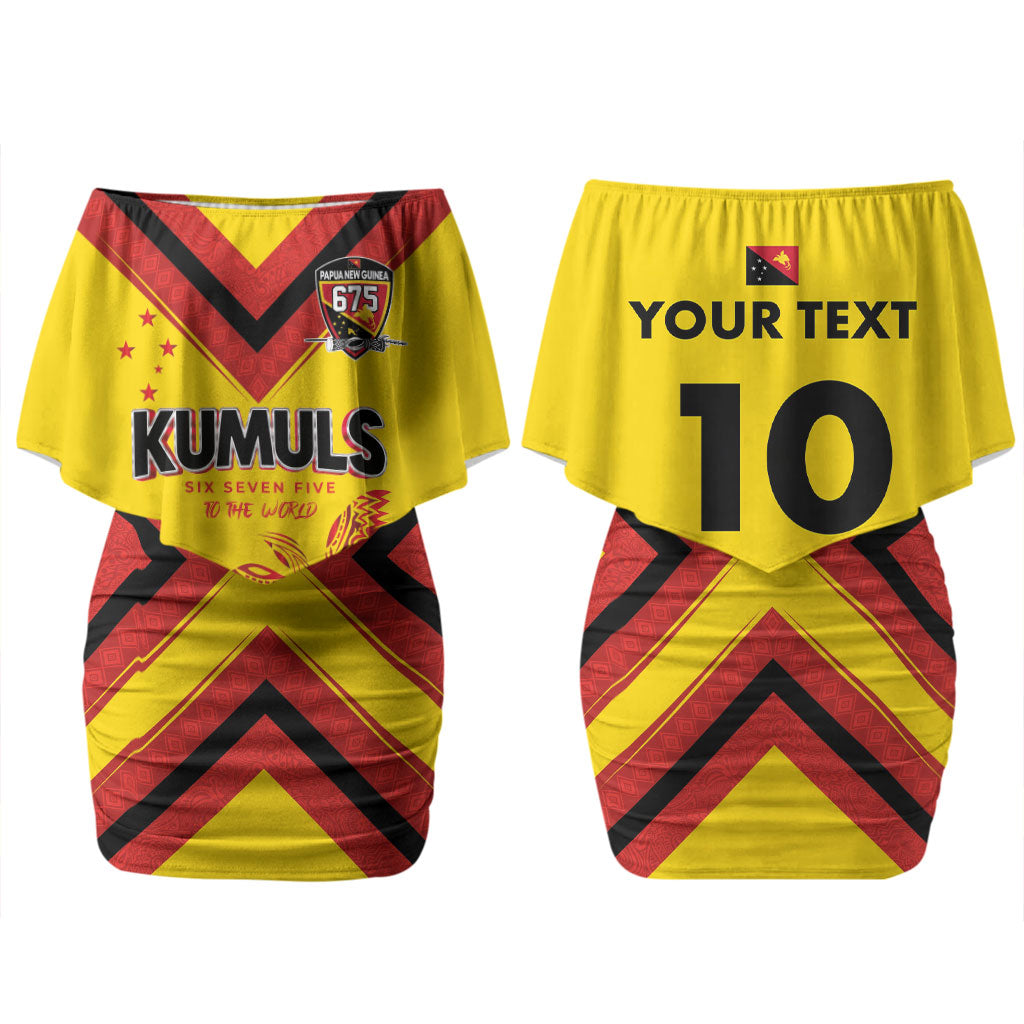 Papua New Guinea Rugby Custom Family Matching Off Shoulder Short Dress and Hawaiian Shirt Six Seven Five to The World - Melanesian Pattern