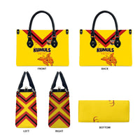 Papua New Guinea Rugby Leather Bag Six Seven Five to The World - Melanesian Pattern