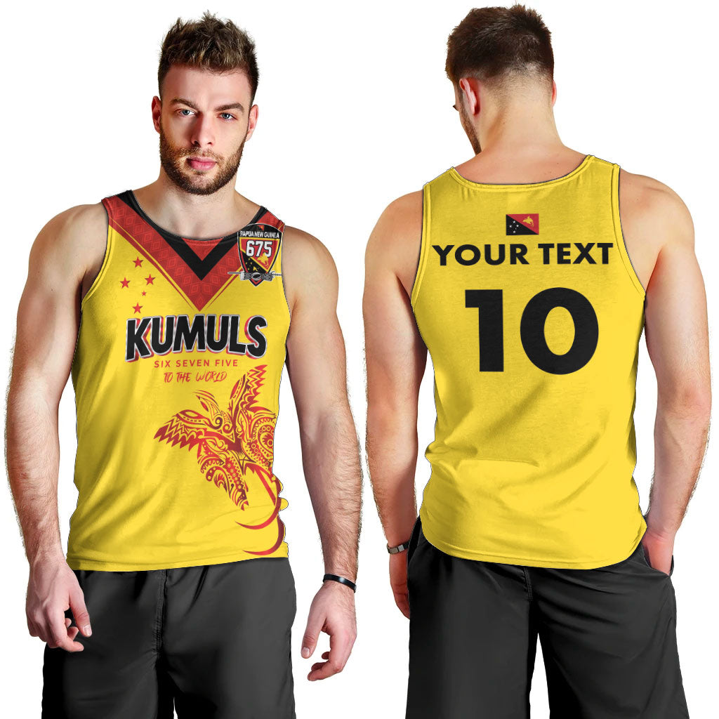 Papua New Guinea Rugby Custom Men Tank Top Six Seven Five to The World - Melanesian Pattern