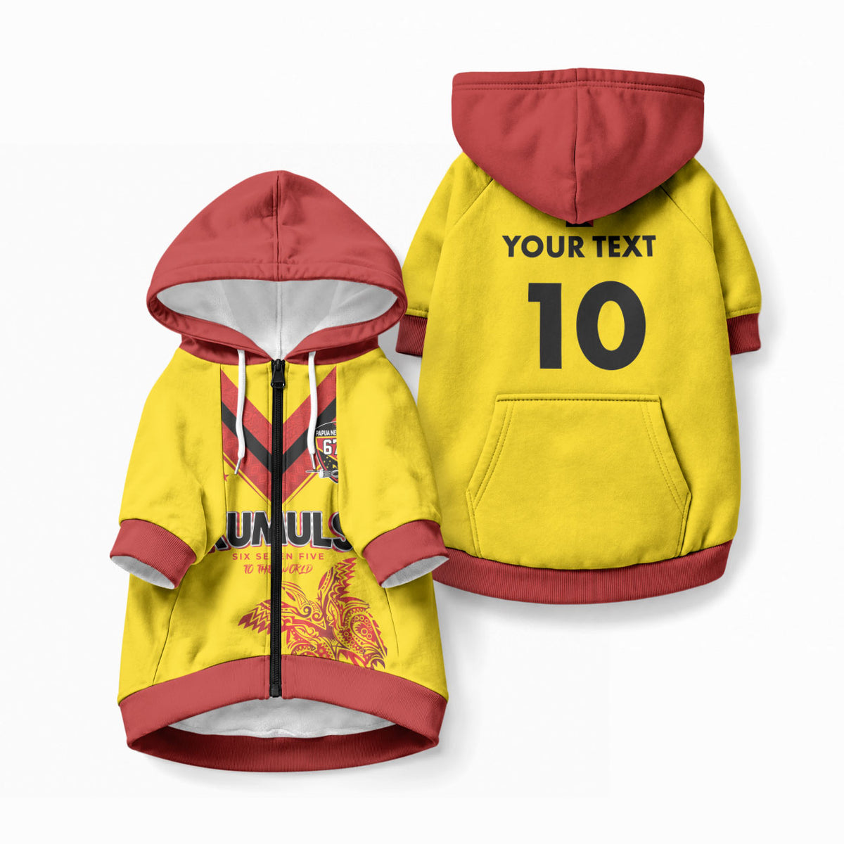 Papua New Guinea Rugby Custom Pet Hoodie Six Seven Five to The World - Melanesian Pattern