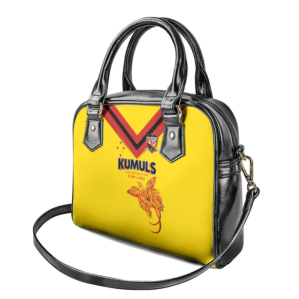 Papua New Guinea Rugby Shoulder Handbag Six Seven Five to The World - Melanesian Pattern