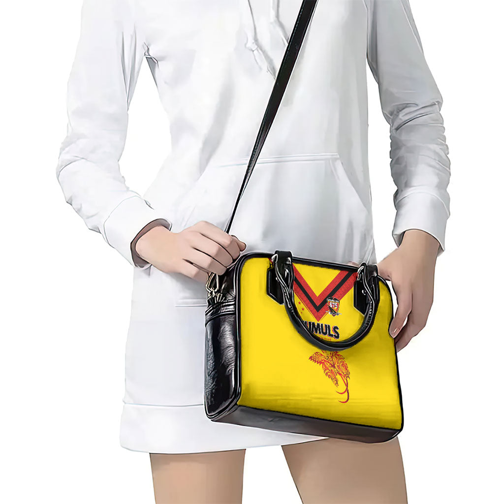 Papua New Guinea Rugby Shoulder Handbag Six Seven Five to The World - Melanesian Pattern