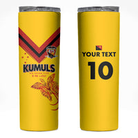 Papua New Guinea Rugby Custom Skinny Tumbler Six Seven Five to The World - Melanesian Pattern