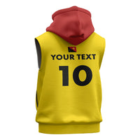 Papua New Guinea Rugby Custom Sleeveless Zip Hoodie Six Seven Five to The World - Melanesian Pattern
