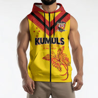 Papua New Guinea Rugby Custom Sleeveless Zip Hoodie Six Seven Five to The World - Melanesian Pattern