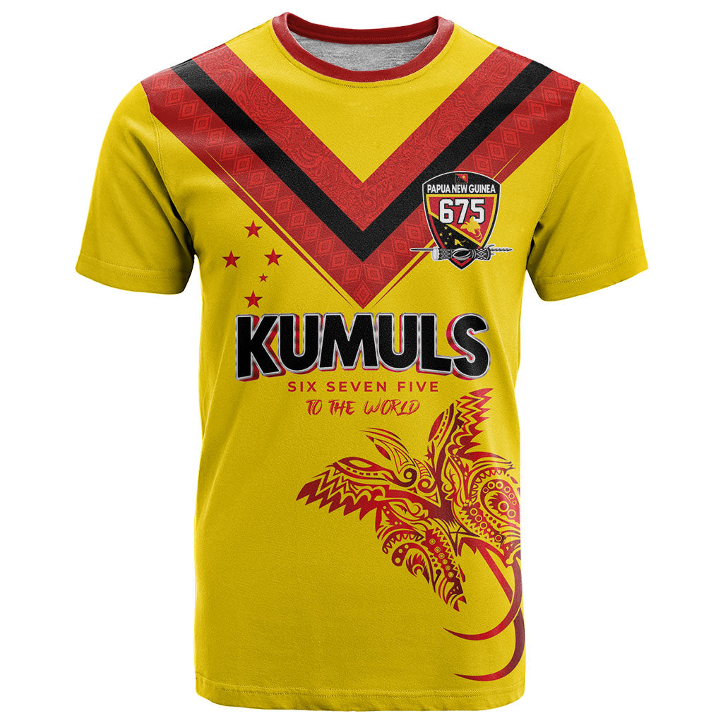 Papua New Guinea Rugby Custom T Shirt Six Seven Five to The World - Melanesian Pattern LT03 Multicolor - Polynesian Pride