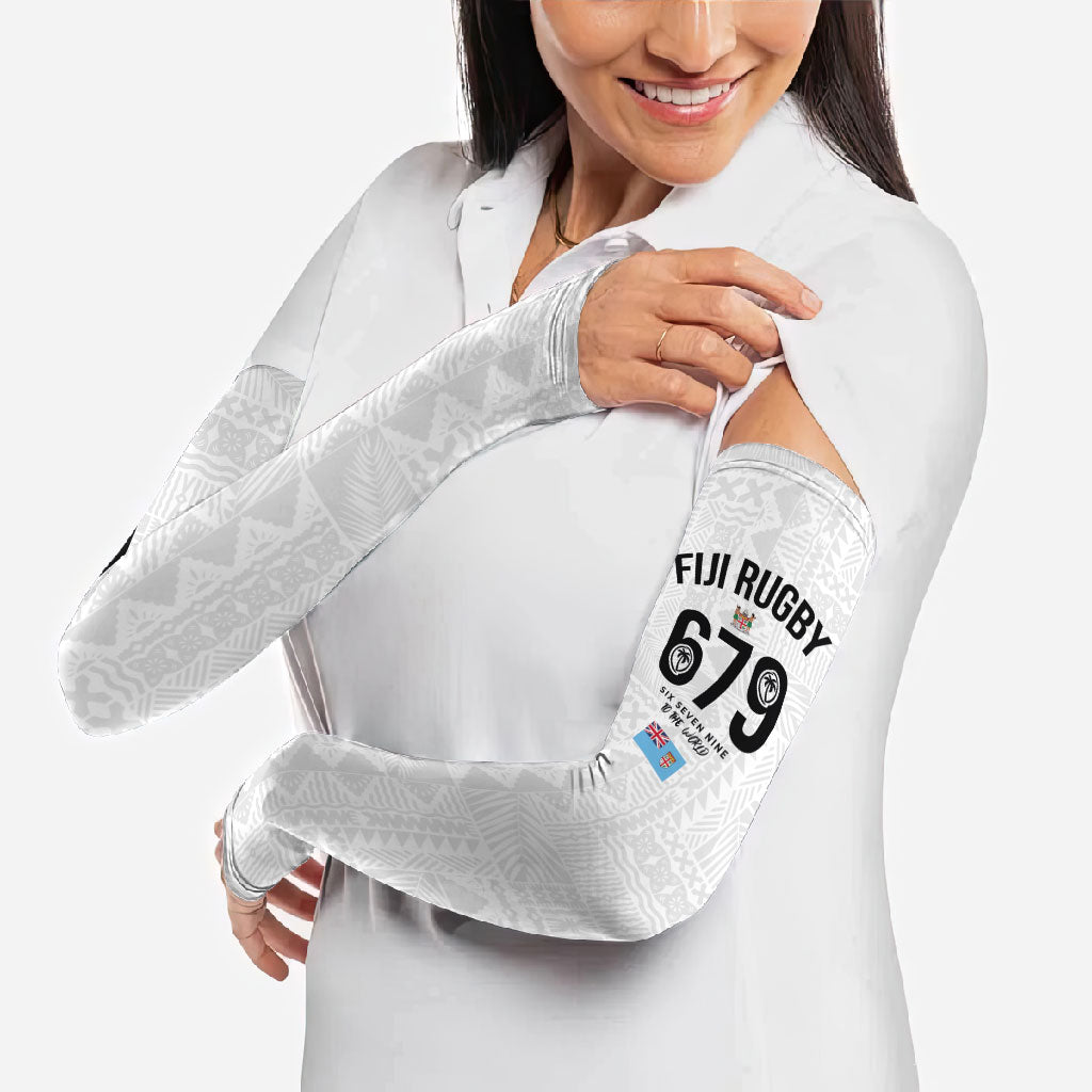 Fijian Rugby Arm Sleeves Six Seven Nine to The World - Tapa Pattern