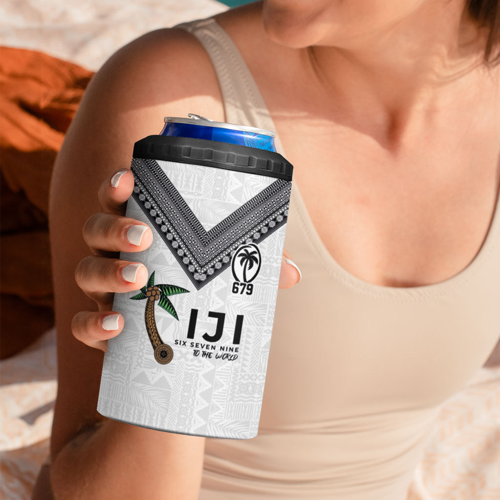 Fijian Rugby 4 in 1 Can Cooler Tumbler Six Seven Nine to The World - Tapa Pattern