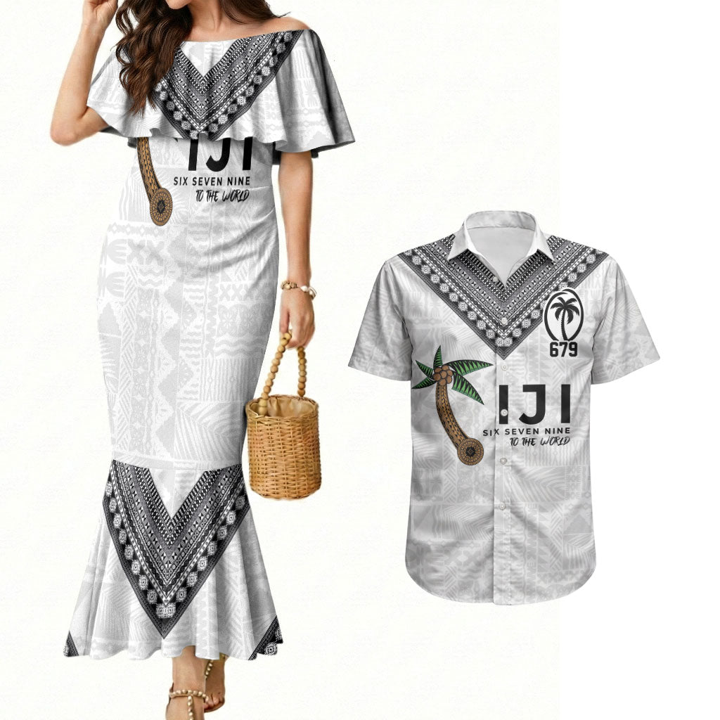 Fijian Rugby Couples Matching Mermaid Dress and Hawaiian Shirt Six Seven Nine to The World - Tapa Pattern