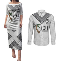 Fijian Rugby Couples Matching Puletasi and Long Sleeve Button Shirt Six Seven Nine to The World - Tapa Pattern