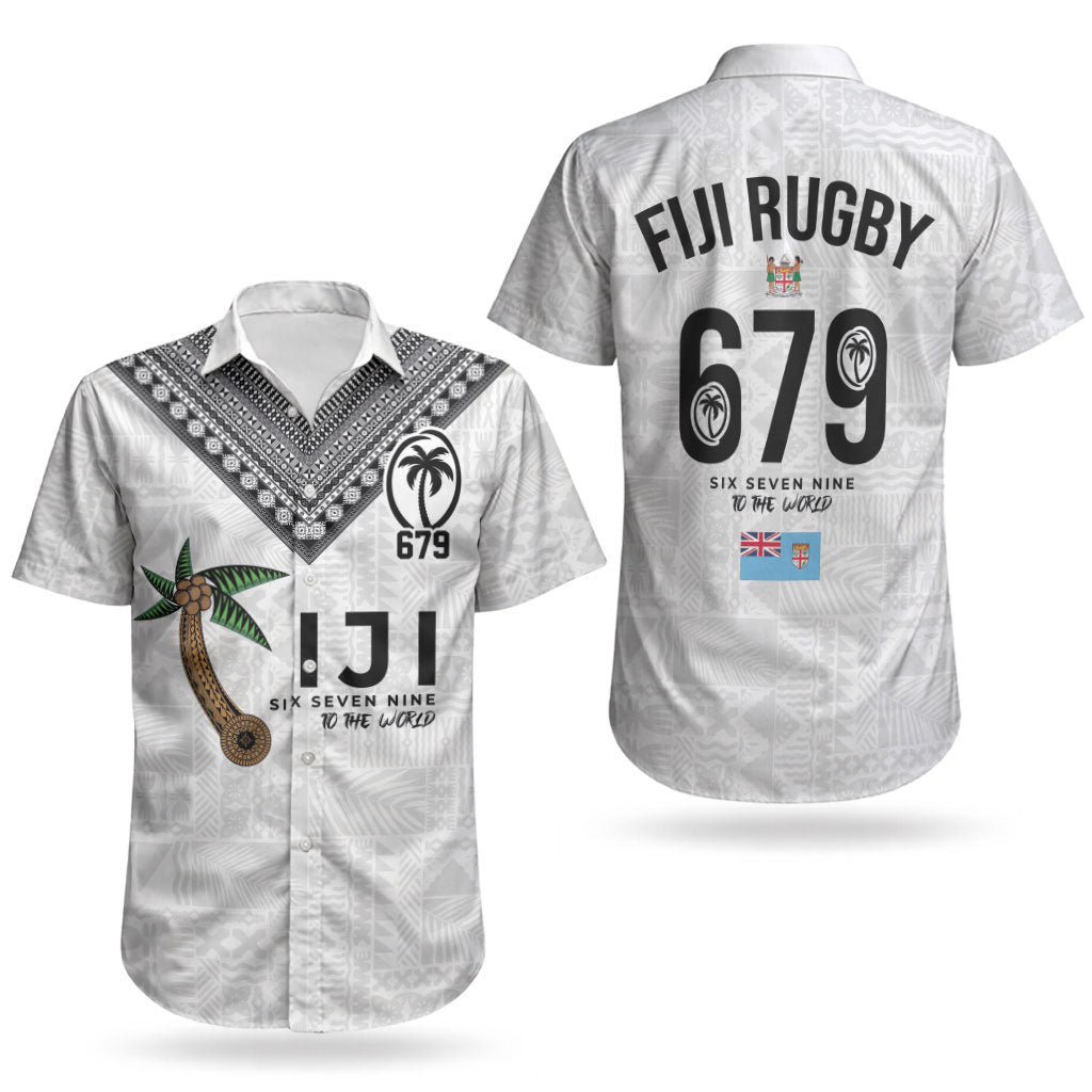 Fijian Rugby Couples Matching Short Sleeve Bodycon Dress and Hawaiian Shirt Six Seven Nine to The World - Tapa Pattern
