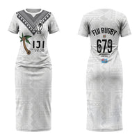 Fijian Rugby Couples Matching Short Sleeve Bodycon Dress and Hawaiian Shirt Six Seven Nine to The World - Tapa Pattern