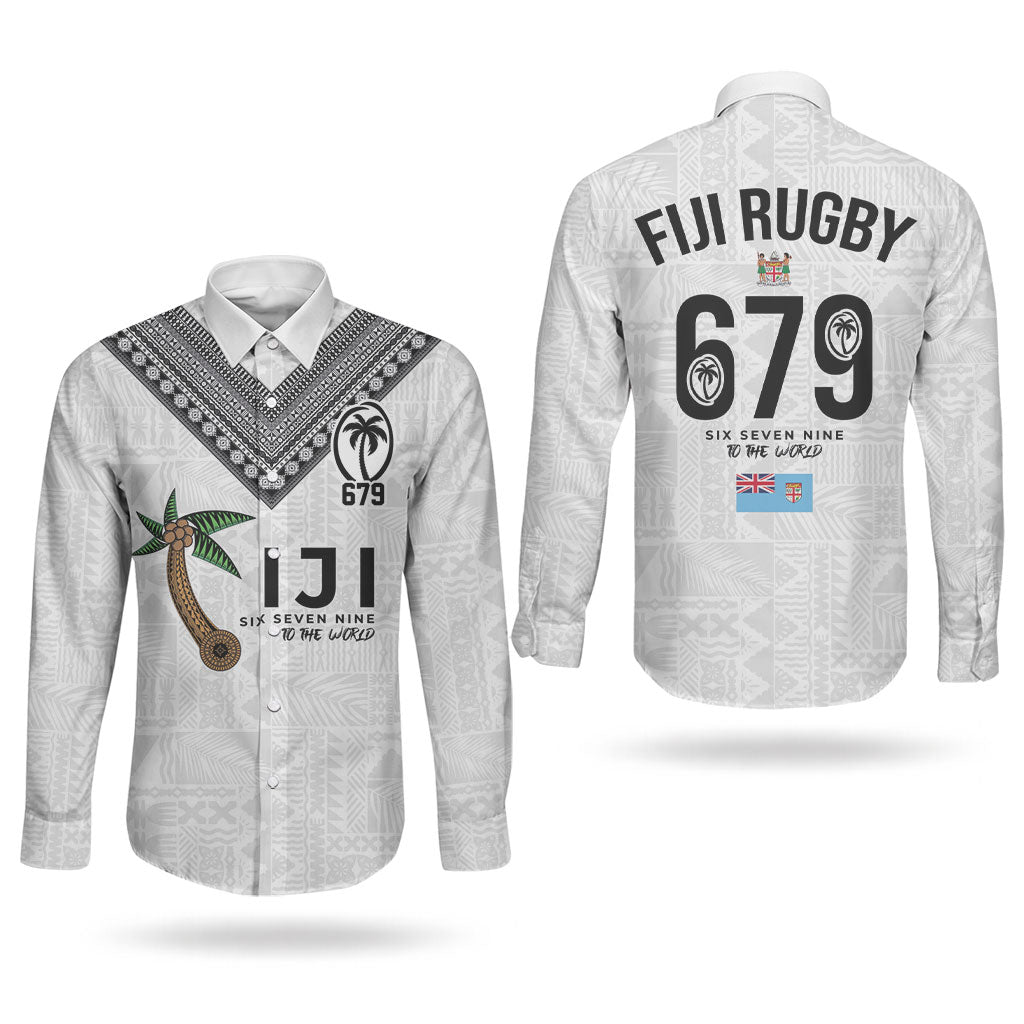 Fijian Rugby Couples Matching Summer Maxi Dress and Long Sleeve Button Shirt Six Seven Nine to The World - Tapa Pattern