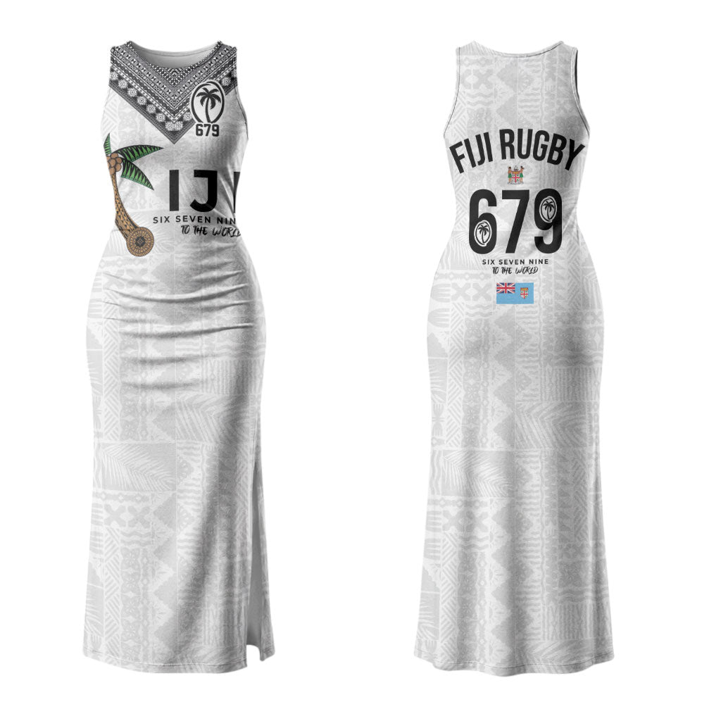 Fijian Rugby Couples Matching Tank Maxi Dress and Hawaiian Shirt Six Seven Nine to The World - Tapa Pattern