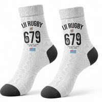 Fijian Rugby Crew Socks Six Seven Nine to The World - Tapa Pattern LT03 - Polynesian Pride